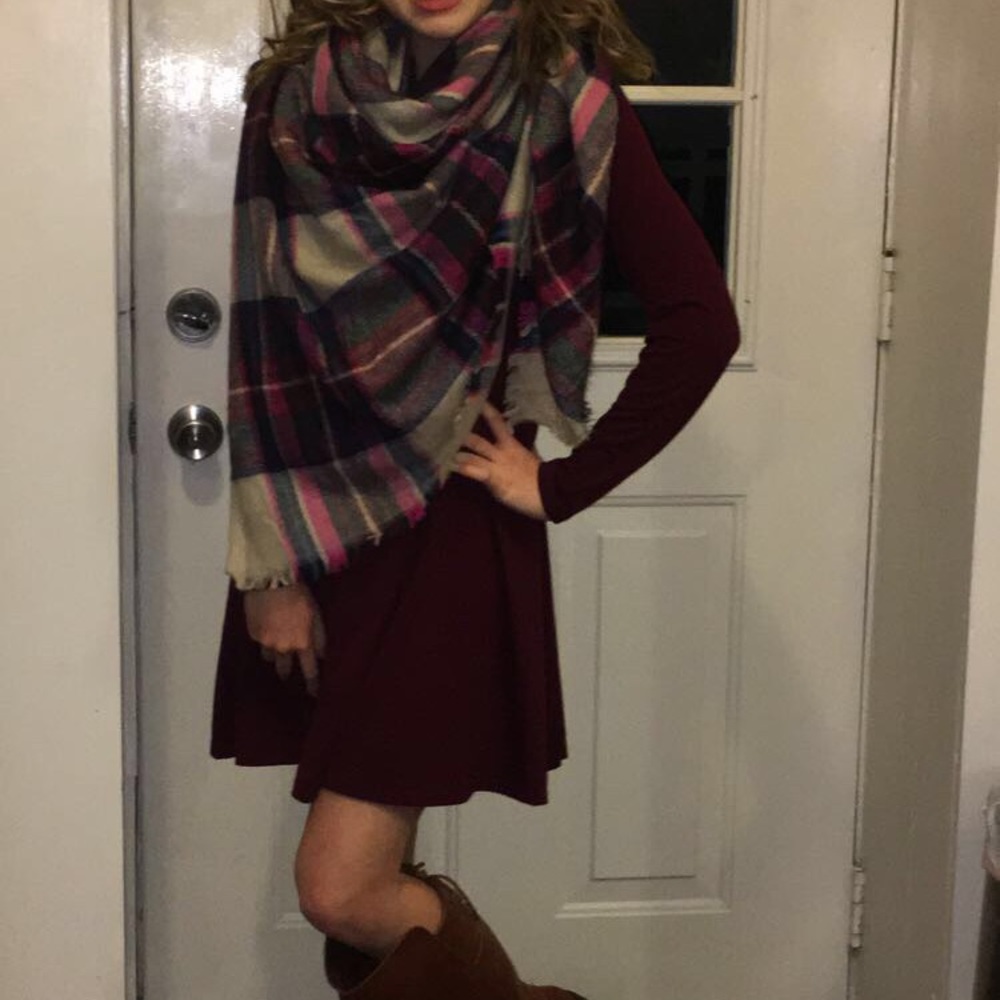 Burgundy dress, size small/xs
